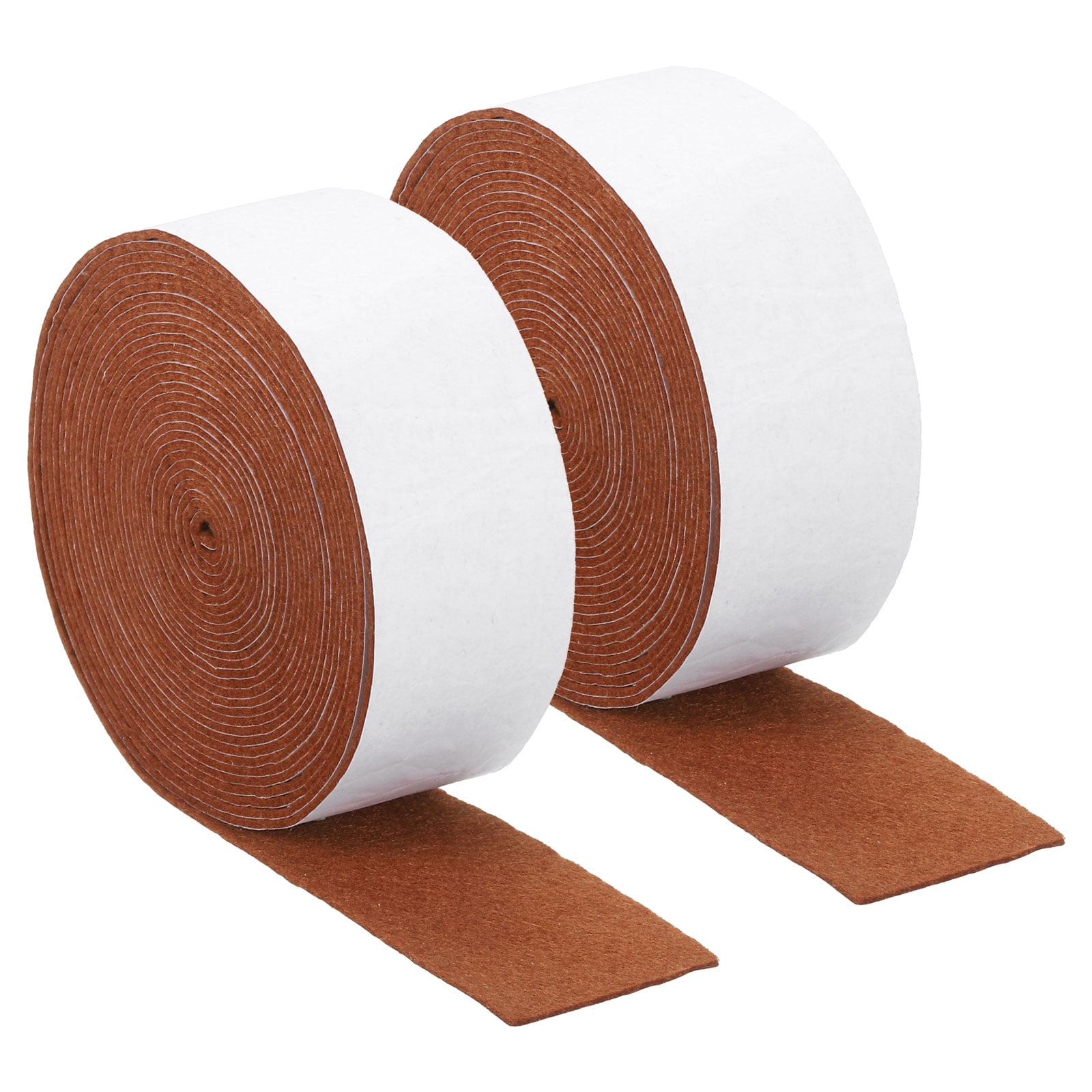 Felt Strips with Adhesive Backing, 2 Pack 1-4/7" x 197" x 0.06" Adhesive Felt Strips Anti Scratch Furniture Felt Tapes Self-Stick Felt Pads for Protecting Hardwood Floor, Brown
