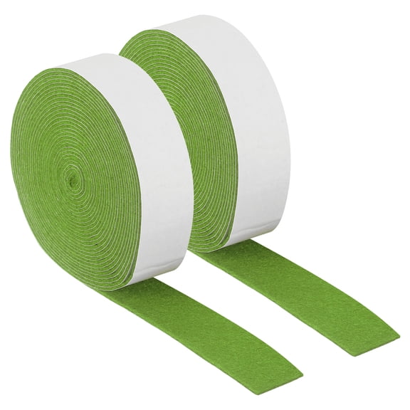 Felt Strips with Adhesive Backing, 2 Pack 1" x 193" x 0.06" Adhesive Felt Strips Anti Scratch Furniture Felt Tapes Self-Stick Felt Pads for Protecting Hardwood Floor, Green