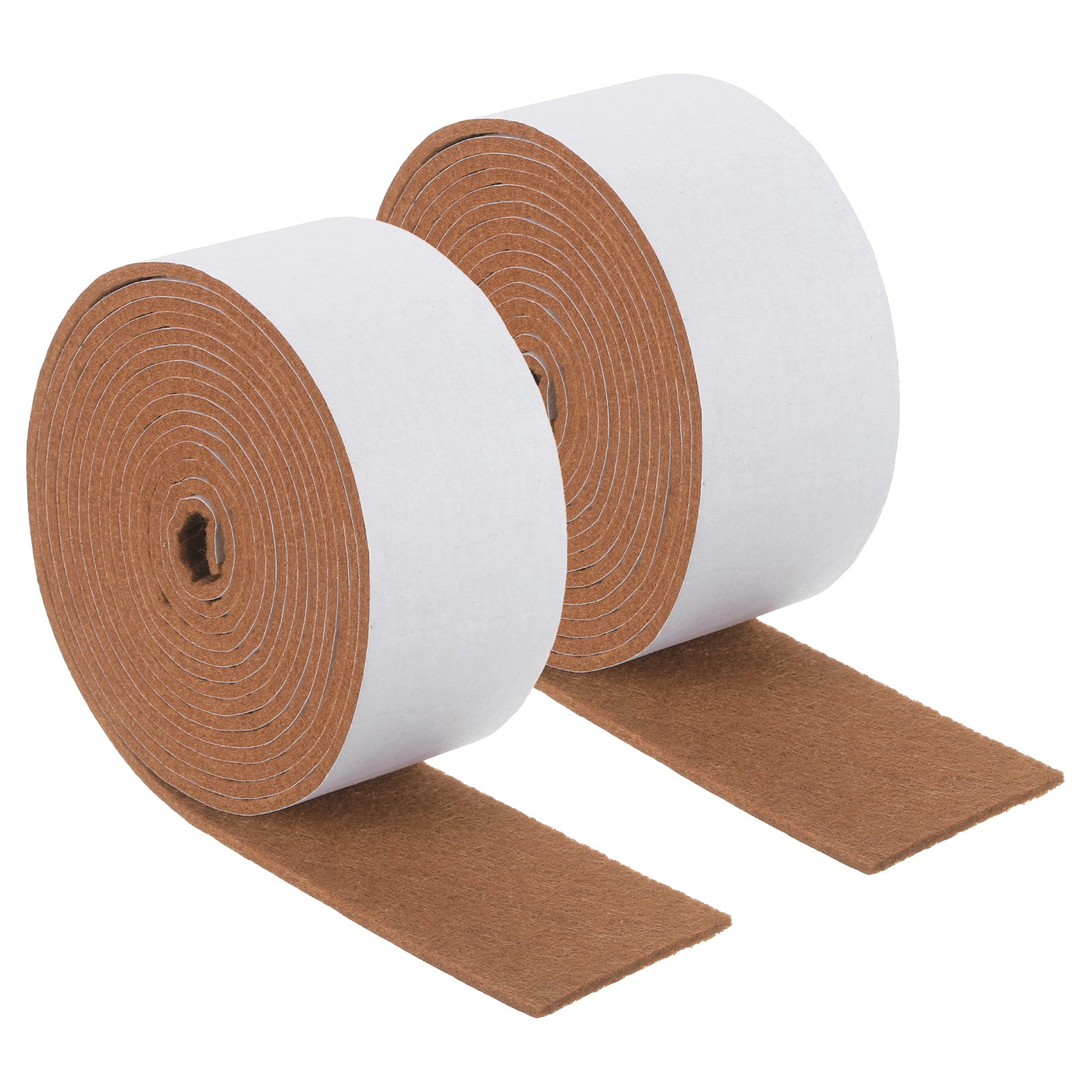 Felt Strips with Adhesive Backing, 2 Pack 2" x 120" x 0.12" Adhesive Felt Strips Anti Scratch Furniture Felt Tapes Self-Stick Felt Pads for Protecting Hardwood Floor, Light Brown
