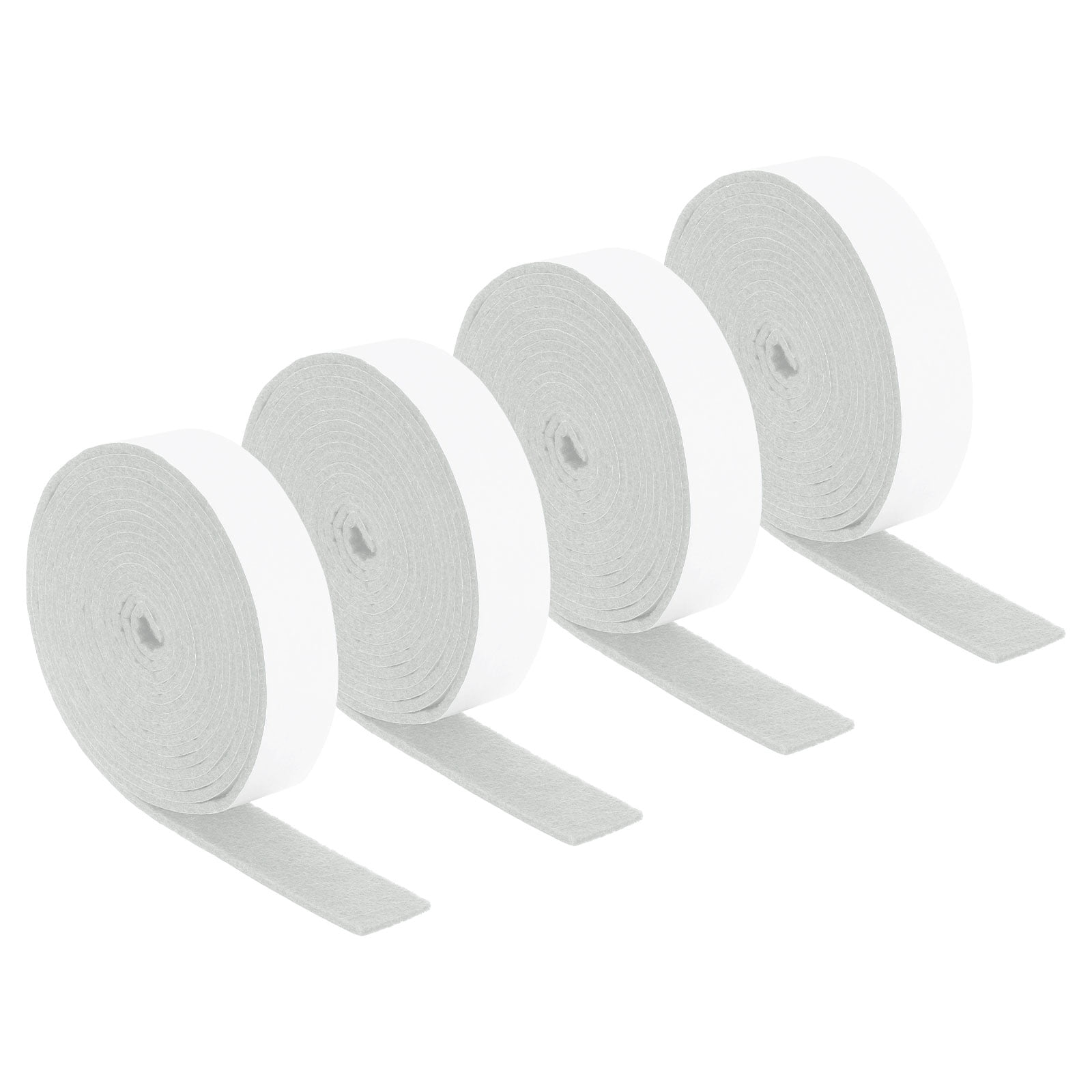 Felt Strips with Adhesive Backing, 4 Pack 1" x 120" x 0.12" Adhesive Felt Strips Anti Scratch Furniture Felt Tapes Self-Stick Felt Pads for Protecting Hardwood Floor, White