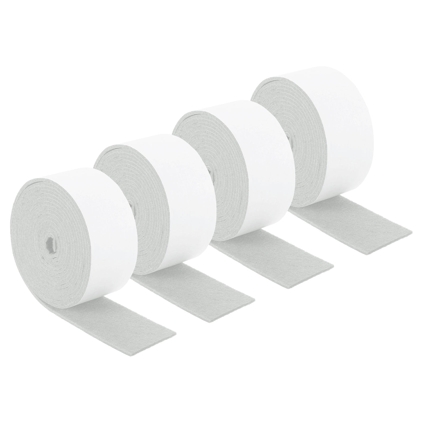Felt Strips with Adhesive Backing, 4 Pack 2" x 120" x 0.12" Adhesive Felt Strips Anti Scratch Furniture Felt Tapes Self-Stick Felt Pads for Protecting Hardwood Floor, White