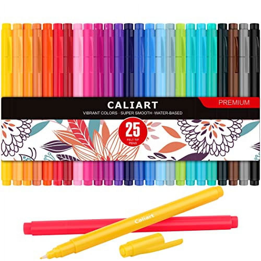 40 Colors Felt Tip Pens with Case, Colored Pens, Medium Point Felt Pens, Felt  Tip Markers Pens for Journaling, Writing,Drawing, Note Taking, Planner,  Perfect for Art Office and School Supplies
