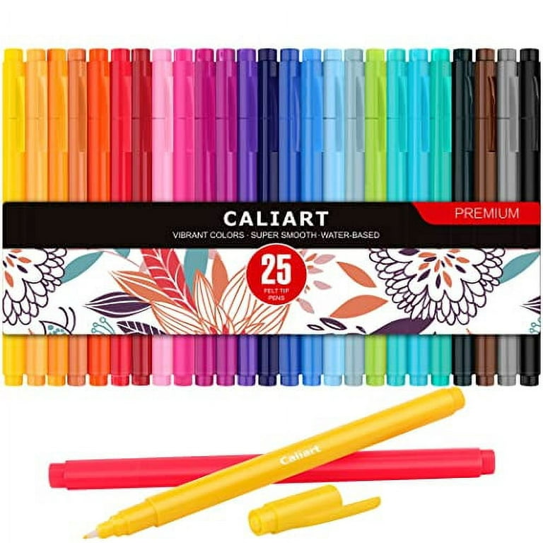 30 Colors Felt Tip Pens, Medium Point Assorted Markers Pens for Journaling,  Writing, Note Taking, Planner Coloring, Perfect for Art Office and School  Supplies