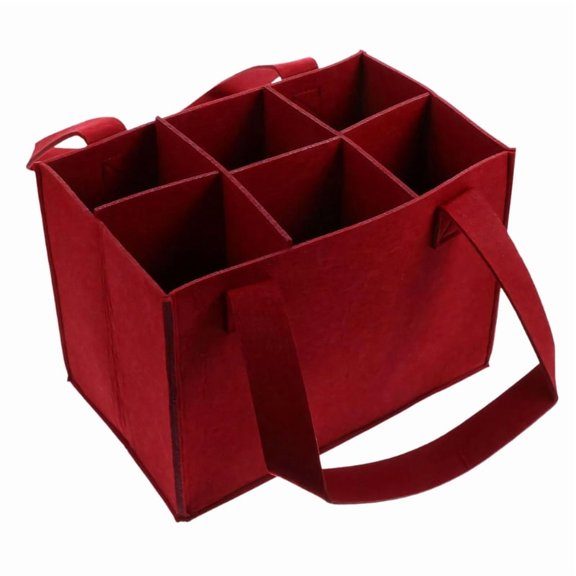 Felt Wine Bag 6 Bottles Wine Holder Carriers Bag for Safe Wine Transportatioin