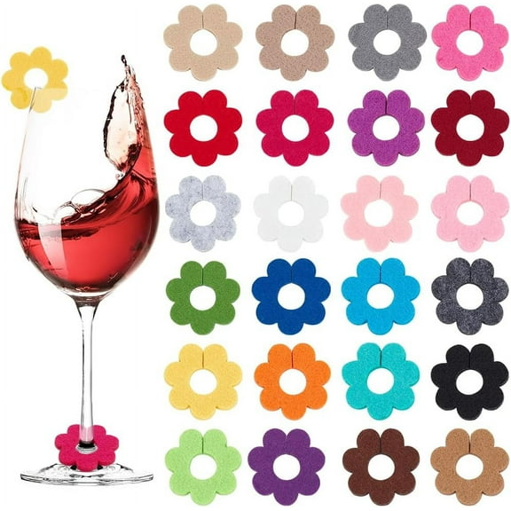 Felt Wine Glass Charms Wine Identification Markers Drink Markers Tags for Cocktail Champagne Party Favors Decoration diy