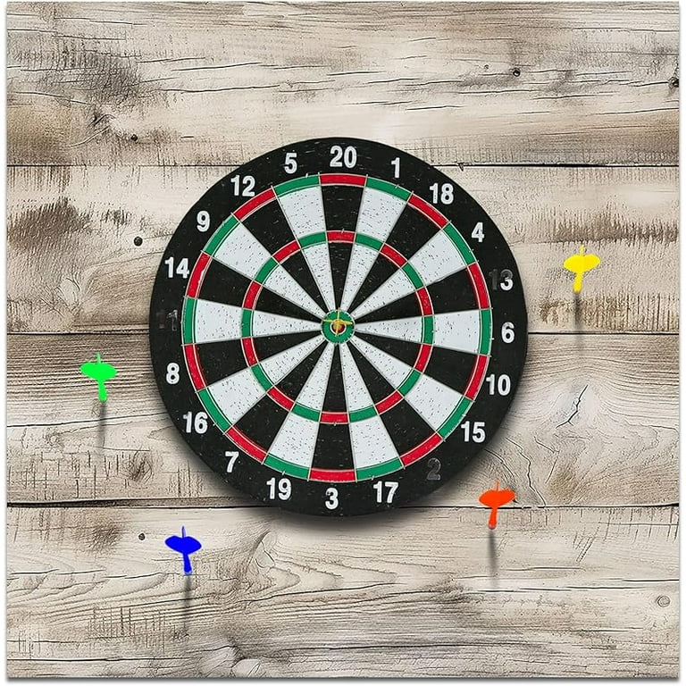 Dartboard Wall Protector - Wood Grain Felt Tiles, Self-Adhesive, 6-Pack 12x12 Inch, For Dart Board Surround & Backing