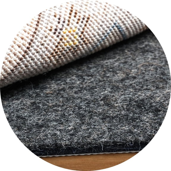 Felt and Natural Rubber Backing Rug Pad 1 4" Thick Round 8 Ft Non-Slip Carpet Gripper for Hardwood Floors