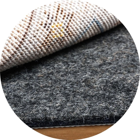 Felt and Natural Rubber Backing Rug Pad 1/8 Inch Thick Round 8 Feet Non Slip