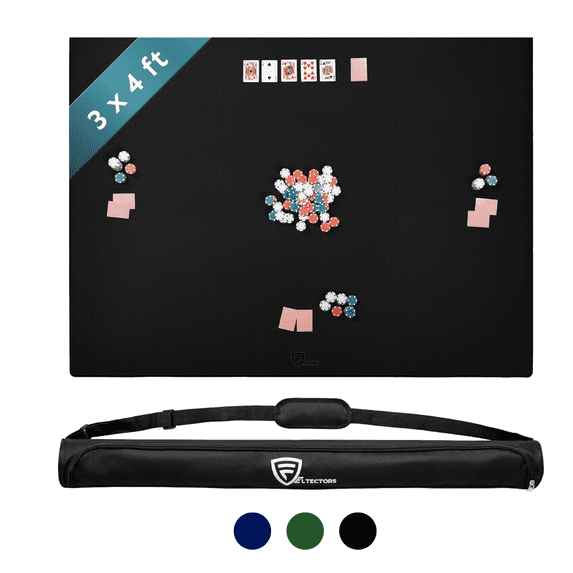 Feltectors 5 mm Board Game Mat, Mahjong Mat with Carrying Bag 36 x 48 Inches, Black