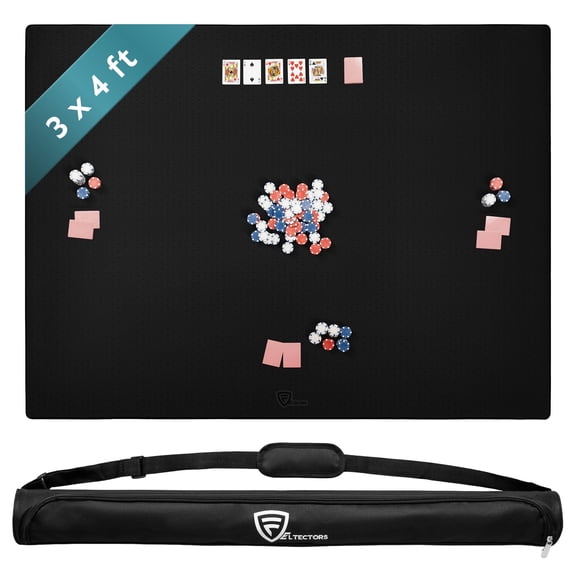 Feltectors 5 mm Board Game Mat, Mahjong Mat with Carrying Bag 36 x 48 Inches, Black