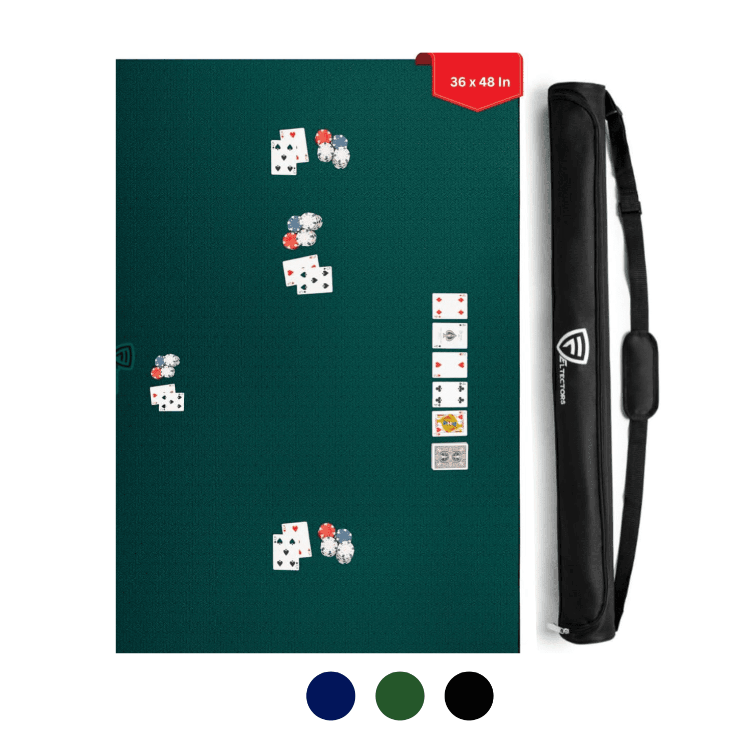 Feltectors 5 mm Board Game Mat, Mahjong Mat with Carrying Bag 36 x 48  Inches, Green