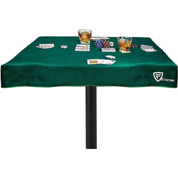 Feltectors Square Felt Game Table Cover for Playing Cards and Poker 32 inches -Green