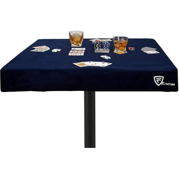 Feltectors Square Felt Game Table Cover for Playing Cards and Poker 34 to 36 inches - Blue