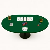 Feltectors Felt Tablecloth Oblong Poker Table Topper Oval Tables Cover 48 x 68 in- Green