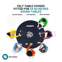 Feltectors Felt Tablecloth Poker Table Topper Round Table Cover 54 to 60 inches - Blue