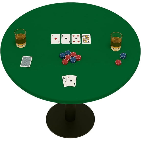 Feltectors Felt Tablecloth Poker Table Topper Round Table Cover 54 to 60 inches - Green