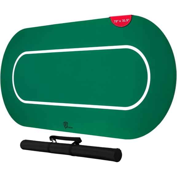 Feltectors Non-Slip Poker Table Mat for Betting Large 73 x 31.5, Green