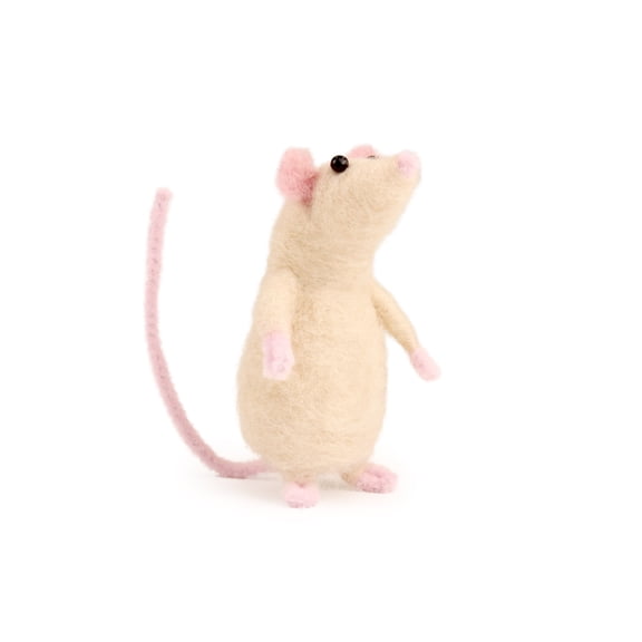 Felting Kit - Cream Mouse Needle Felt Kit