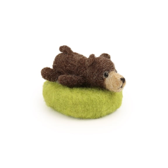 Wizardi Beginner Needle Felting Kit for Adults - Tiny Snoozing Bear. Animal Felting Kit 6.5cm Long. Felting Tools. Wool Felting Supplies. Felt Crafts. Wool Felt. The Makerss