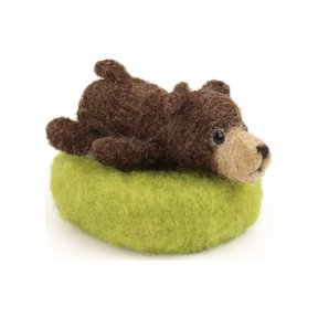 Wizardi Beginner Needle Felting Kit for Adults - Tiny Snoozing Bear. Animal Felting Kit 6.5cm Long. Felting Tools. Wool Felting Supplies. Felt Crafts. Wool Felt. The Makerss