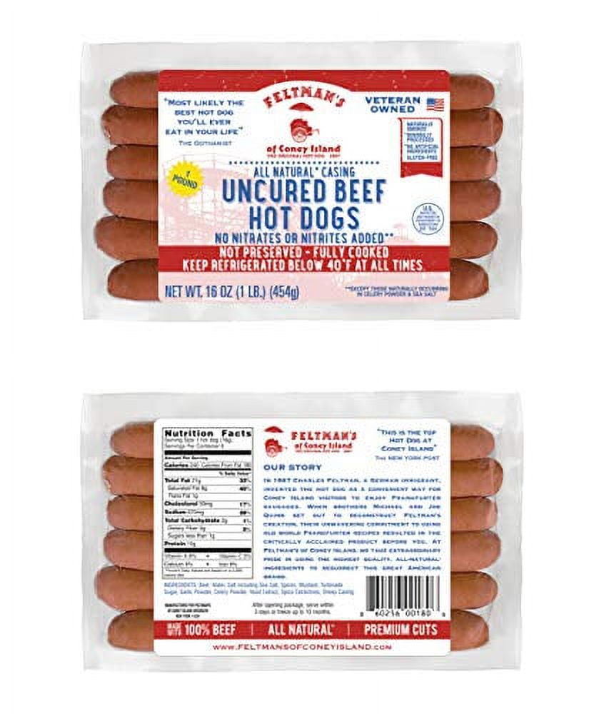 Feltman's Original Hot Dogs, 3 Pack (18 hot dogs)