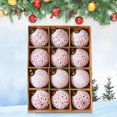 thumbnail image 1 of Feltree 12-Pack 3-Inch Hand-Painted Christmas Ball Ornaments for Christmas Tree Decorations, Holiday Party Decor with Multiple Styles, 1 of 8