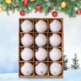thumbnail image 1 of Feltree 12-Pack 3-Inch Hand-Painted Christmas Ball Ornaments for Christmas Tree Decorations, Holiday Party Decor with Multiple Styles, 1 of 8
