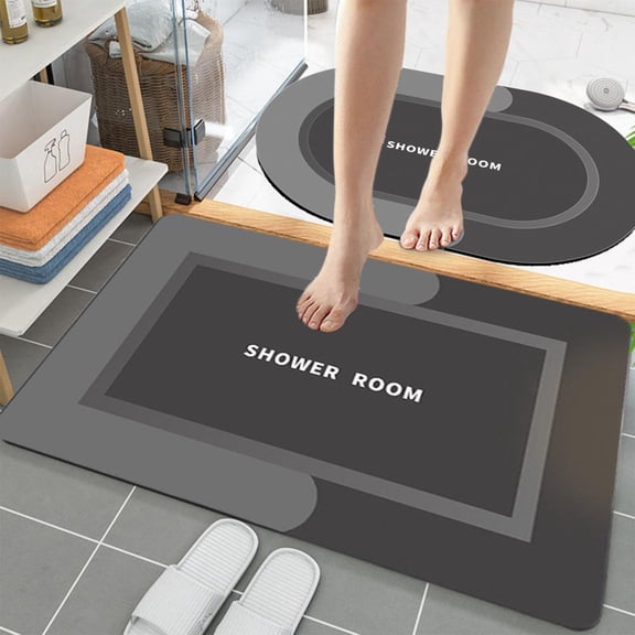 Feltree 2-Piece Bath Rug Set Super Absorbent Quick-Dry Non-Slip Backing Washable Bathroom Floor Mat for Shower and Bathtub 16x24 Inches