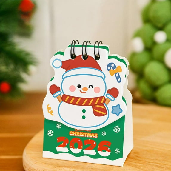 Feltree 2026 Christmas Mini Desk Calendar with Cute Cartoons - Perfect Holiday Gift and Desktop Decoration for Students and Office