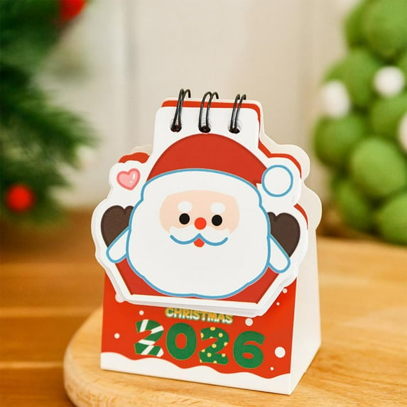 Feltree 2026 Christmas Mini Desk Calendar with Cute Cartoons - Perfect Holiday Gift and Desktop Decoration for Students and Office