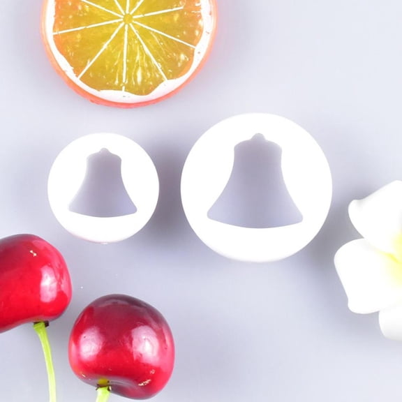 Feltree 2Pcs Christmas Bell Shape Cake Molds for Cookies and Chocolates, Durable Plastic, Easy to Use for Holiday Baking