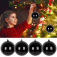 thumbnail image 1 of Feltree 4-Inch Black Christmas Ball Ornaments, Set of 4, Hanging Baubles for Christmas Tree Decoration, Durable and Easy to Hang, Perfect Holiday Gift, 1 of 7