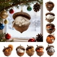 thumbnail image 1 of Feltree 4 Inch Forest Animals Christmas Tree Ornaments, Acrylic Holiday Decor for Xmas Tree, Wreath, Garland and Gift, 1 of 8