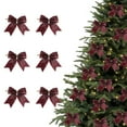 thumbnail image 1 of Feltree 6-Pack 3.5 Inch Mini Christmas Tree Bow Ornaments, Small Hanging Decor for Holiday Decoration, 1 of 8
