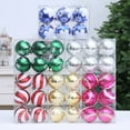 thumbnail image 1 of Feltree 6-Piece 2.4-Inch Christmas Ball Ornaments, Plastic Striped Hanging Balls for Christmas Tree and Home Decorations, 1 of 6