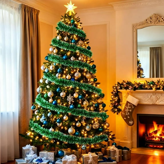 Feltree 7.5FT Wool Striped Christmas Tree Decoration for Indoor Holiday Decor at Home, Office and Party