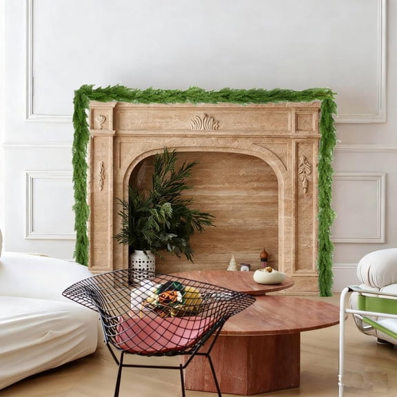 Feltree 70-Inch Green Plastic Christmas Cane Garland for Door Hanging, Flexible Holiday Decor for Staircase, Table and Fireplace, Reusable and Easy to Cut Christmas Decoration