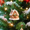 thumbnail image 1 of Feltree Acrylic Snowy Cottage Christmas Hanging Ornament 3 Inch for Tree and Home Decor Winter Theme Lightweight Durable Gift, 1 of 8