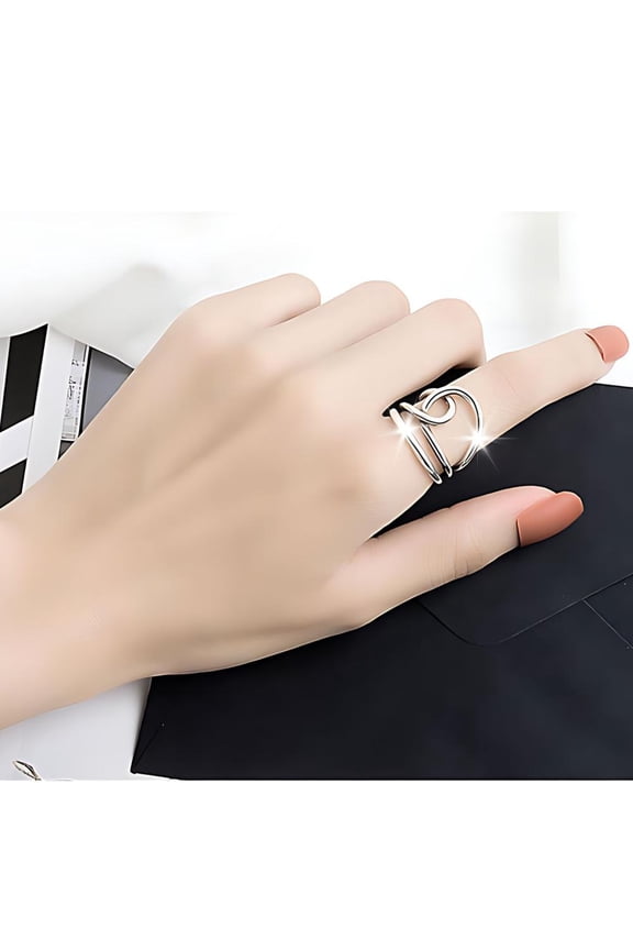 Adjustable Double Layer Cross Ring for Women - Irregular Fashion Open Design, Comfortable Fit, Ideal Gift for Birthdays and Anniversaries