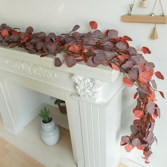 Feltree Artificial Eucalyptus Hanging Vine 74.8in for Christmas Home Decor, Fake Green Plant Garland with Money Leaves, Waterproof and No Maintenance Required