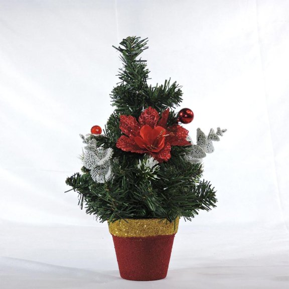 Feltree Artificial Mini Christmas Tree Desktop Ornament for Indoor Garden Decor with No Maintenance