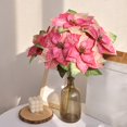 thumbnail image 1 of Feltree Artificial Poinsettia Christmas Flowers Set of 2 with 5 Heads Each for Home Decor Vase Arrangement Indoor Holiday Decoration, 1 of 7