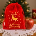 thumbnail image 1 of Feltree Christmas Drawstring Gift Bag - Reusable Cloth Fabric Packaging for Holiday Party Favors, Candy Fruit & Decor, 1 of 8