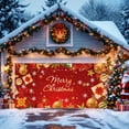 thumbnail image 1 of Feltree Christmas Garage Background Banner for Holiday Decor - Wrinkle-Resistant Polyester Fabric, 157x70.8 Inch, Photography Props for Parties and Festive Scenes, 1 of 8