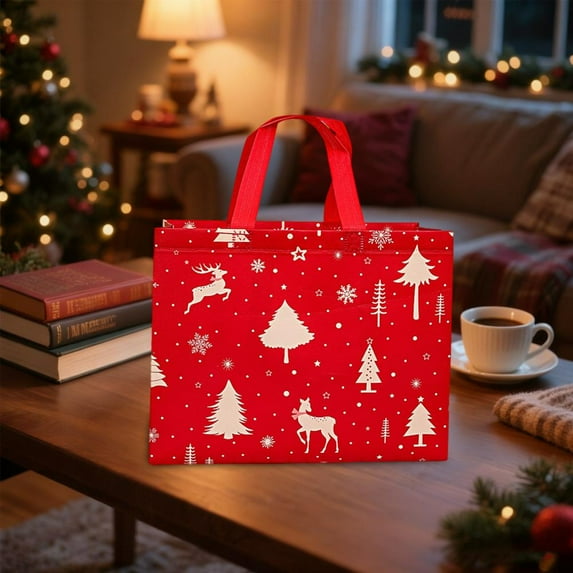 Feltree Christmas Gift Bags Non-Woven Large Durable Reusable for Holiday Decorations and Party