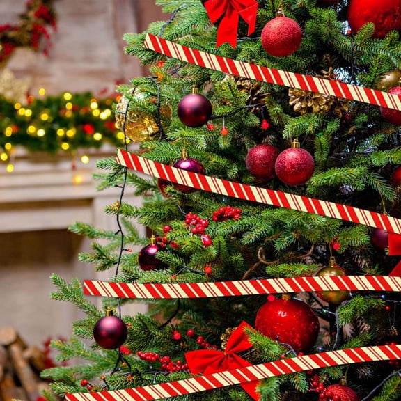 Feltree Christmas Luminous Warning Tape for Holiday Decoration and Safety, Glow in the Dark Anti-Slip Strip for Stairs, Floors, Indoor and Outdoor Use