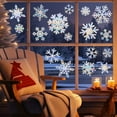 thumbnail image 1 of Feltree Christmas Snowflake Window Stickers - Electrostatic Decals for Glass Doors and Mirrors, Bird Deterrent Holiday Decor, Easy Peel and Stick, 1 of 8