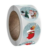 Feltree Christmas Stickers Cute New Roll Pack Sticker 1 Roll With 500ct For Package Teacher Evelopes Kids Christmas Gift D