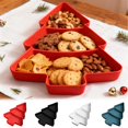 thumbnail image 1 of Feltree Christmas Tree Shaped 3-Compartment Snack Tray for Holiday Parties and Daily Use, Durable Plastic Serving Platter for Fruits, Nuts, and Candy, Easy to Clean Festive Decoration, 1 of 8