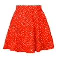 thumbnail image 1 of Feltree Cute Summer A Line Skirt Women Fashion Floral Print High Waist Swing Beach Mini Skirt Chiffon Zipper Short Skirt Red L, 1 of 5